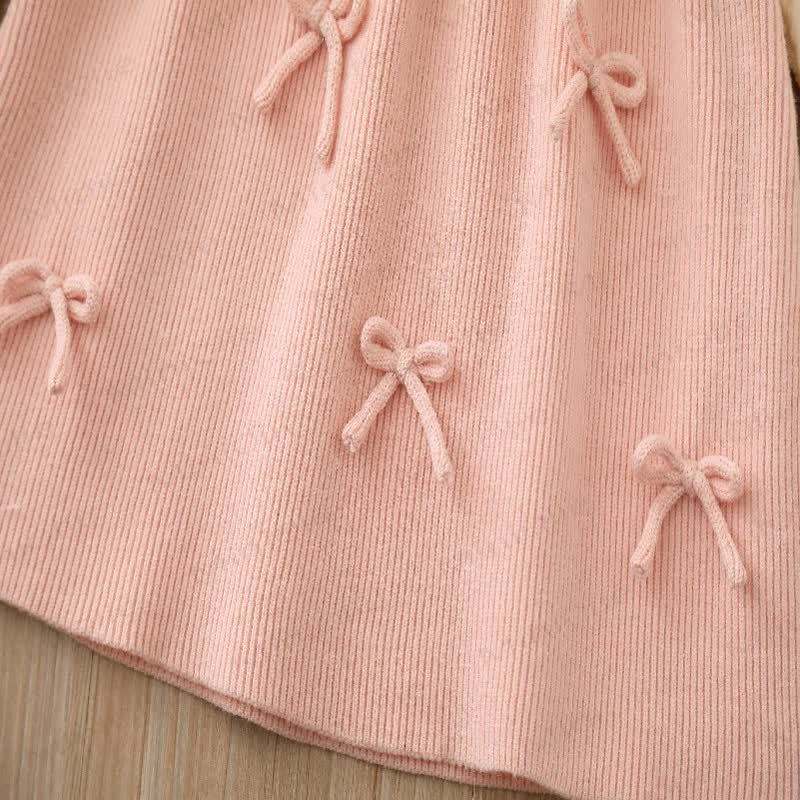 Toddler Girl Bows Knitted Dress - image 8