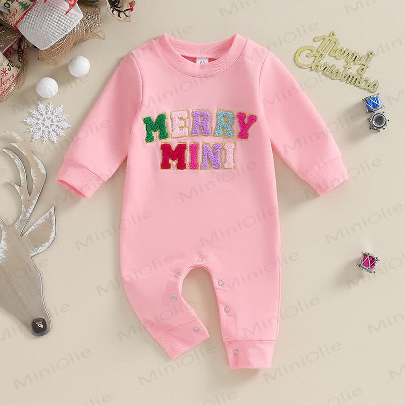 SANTA BABY MERRY MINI Baby Slogan Romper - Pink - 12-18M - image 5