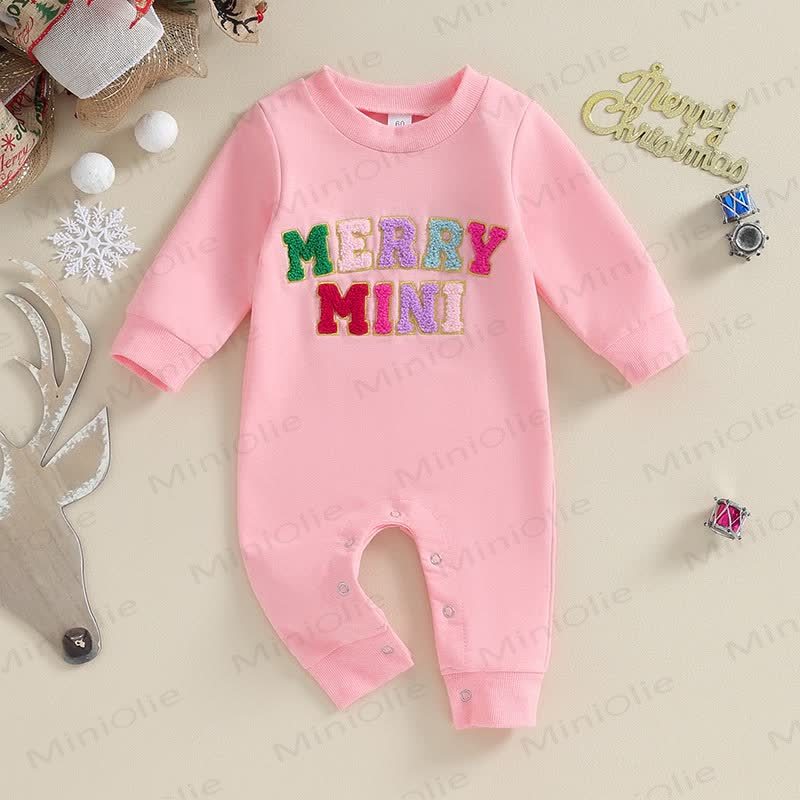SANTA BABY MERRY MINI Baby Slogan Romper - Pink - 12-18M - image 5