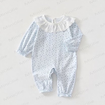 Baby Lace Collar Cotton Romper - Blue - 18-24M - image 7