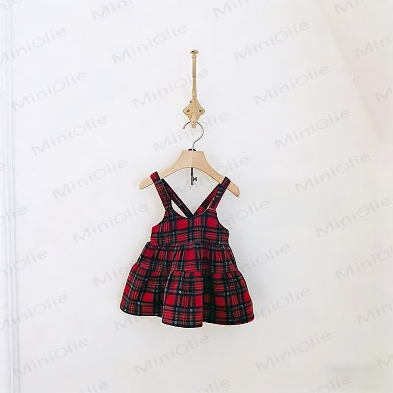 Baby Toddler Girl Red Plaid/Dot Sleeveless Dress - Red Plaid - 4-5Y - image 3
