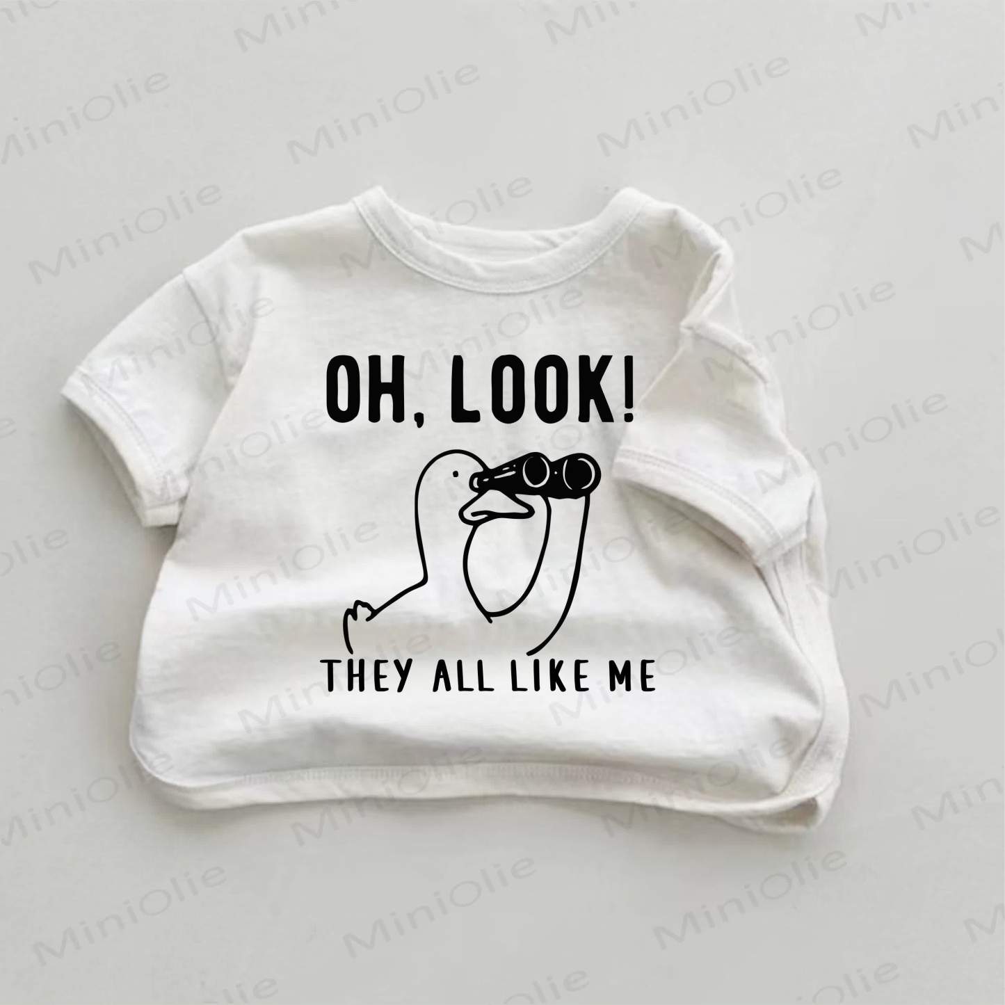 OH, LOOK! THEY ALL LIKE ME Baby White Goose Print T-shirt - White - 18-24M - image 1