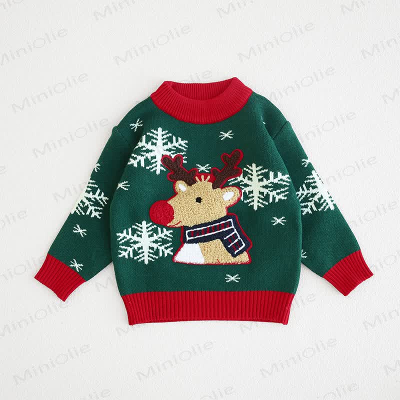Toddler Lovely Reindeer Snow Knitted Sweater - image 6