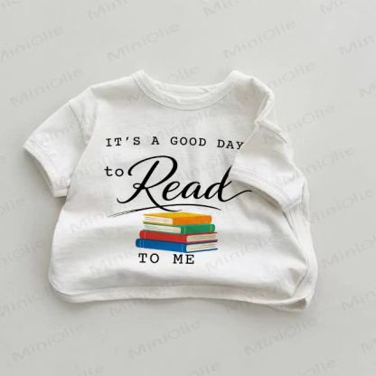 IT'S A GOOD DAY TO READ TO ME Baby White Books Print T-shirt - White - 18-24M - image 1