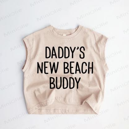 DADDY'S/MOMMY'S NEW BEACH BUDDY Baby Toddler Khaki Tank Top - Khaki: DADDY'S - 3-5T - image 1