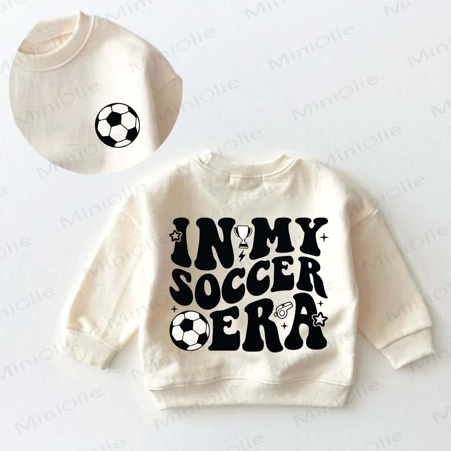 IN MY SOCCER ERA Baby Toddler Cream Sweatshirt - Cream - 3-5T - image 1