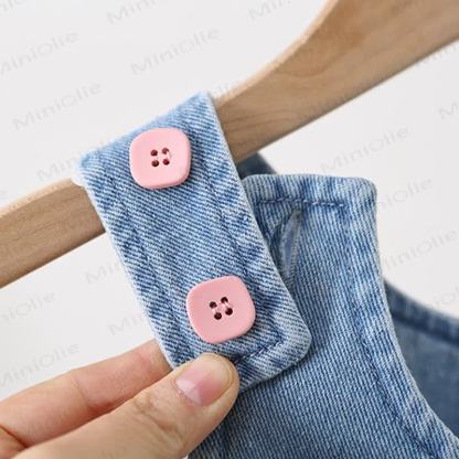 Toddler Embroidered Flower Pocket Denim Overalls - image 5