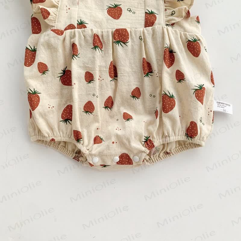 Baby Strawberry Ruffle Vintage Bodysuit - image 11
