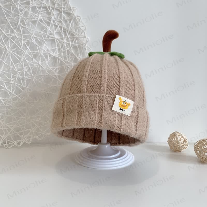 Baby Pumpkin Lovely Knitted Beanie - Beige - 3-24M - image 16