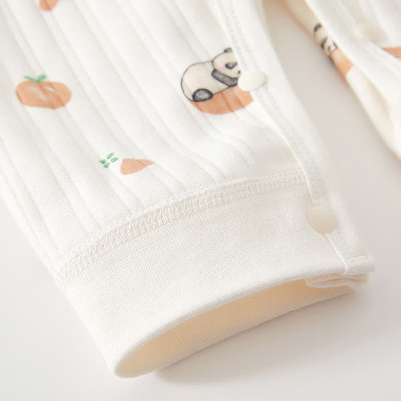 Baby White Panda and Orange Wrap Romper - image 7
