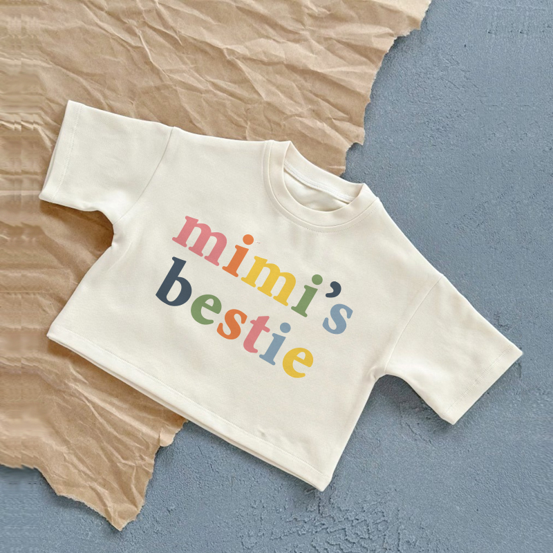 MIMI'S BESTIE Baby White Slogan Summer Casual T-Shirt - White - 2-3T - image 1