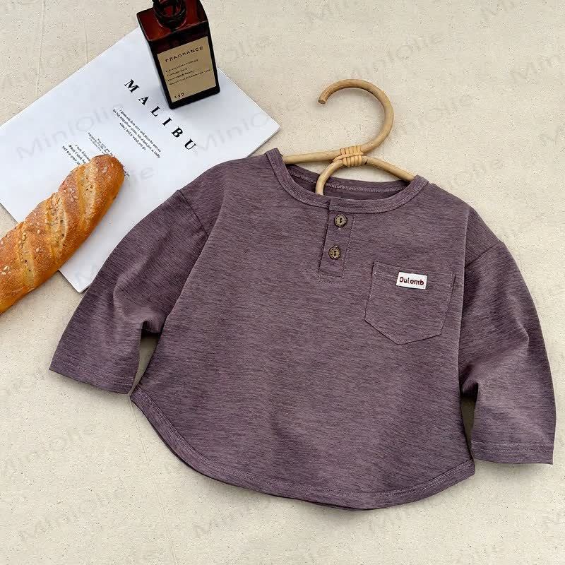DULAMB Baby Solid Color Long Sleeve Shirt - Purple - 10-11T - image 4