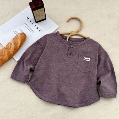 DULAMB Baby Solid Color Long Sleeve Shirt - Purple - 10-11T - image 4