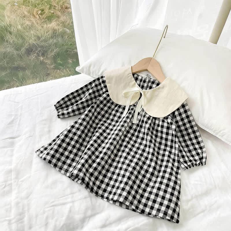 Toddler Baby Girl Gingham Peter Pan Collar Dress - Black - 5-6.5T - image 4