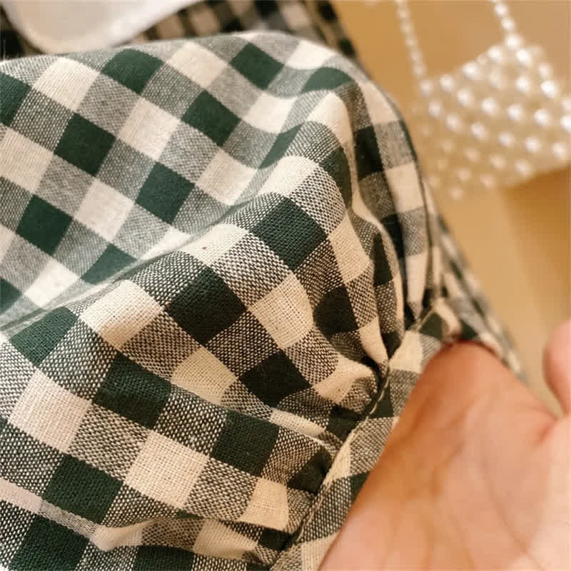 Toddler 2-Piece Sleeveless Simple Plaid Set - image 6