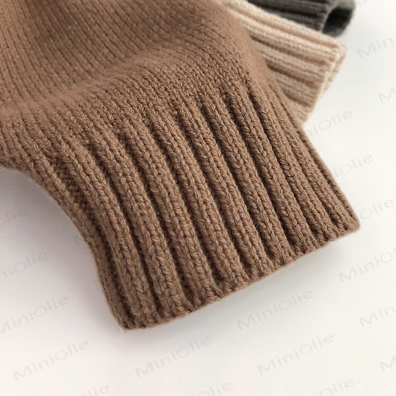 Toddler Solid Color Hooded Knitted PocketSweater - image 11