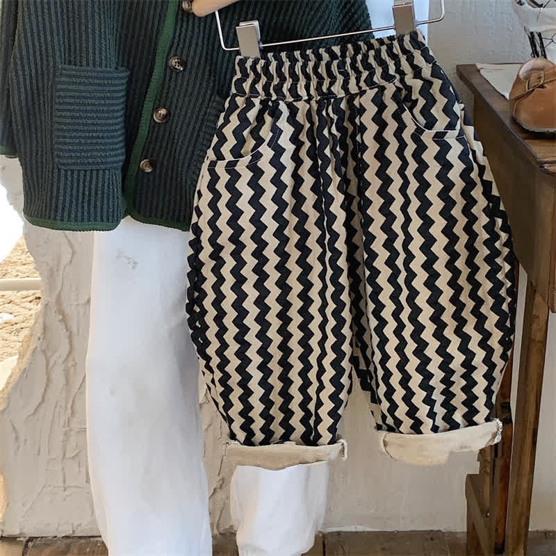 Toddler Wavy Grain Loose Black Pants - image 3