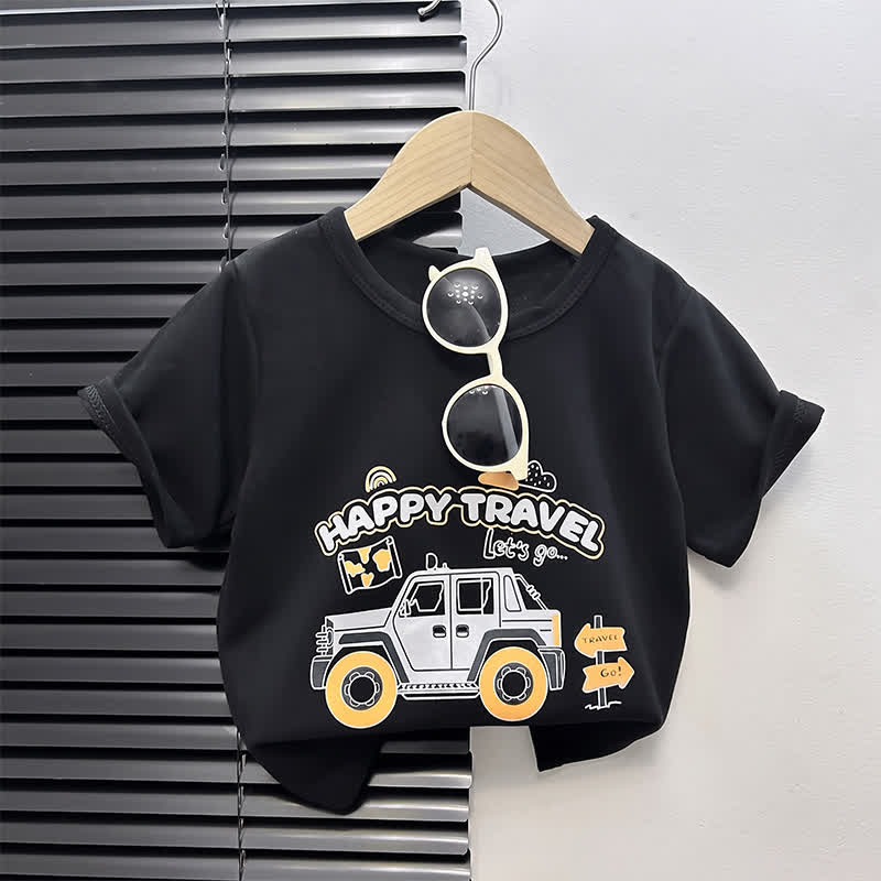 Toddler Cartoon Print Boxy T-Shirt - Black Car - 4-5T - image 9