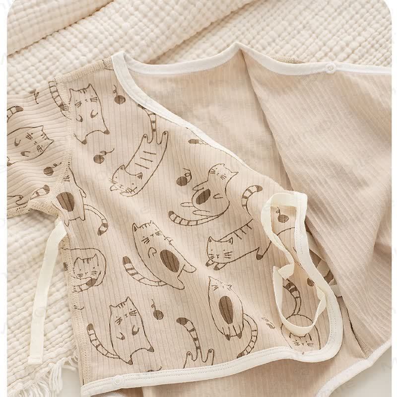 Baby Newborn Cat Ribbed Kimono Bodysuit - image 3