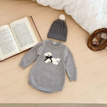 Baby Puppy Knit Bodysuit - Grey - 18-24M - image 3