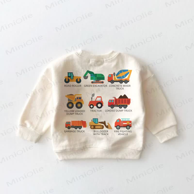 Baby Toddler Excavator Cream Sweatshirt - image 3