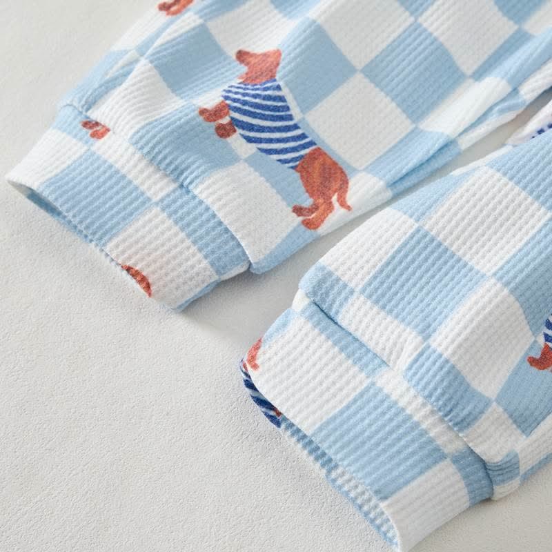 Baby Dachshund Checkered Print Waffle 2-piece Set - image 8