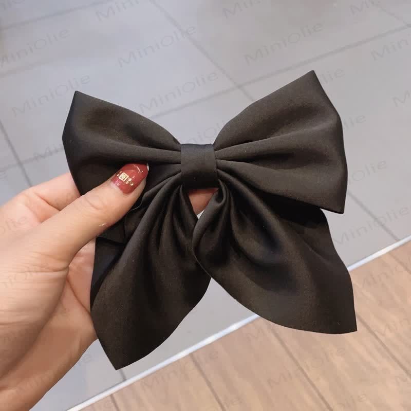1PC Baby Plain Bow Hair Clip - Black - image 8