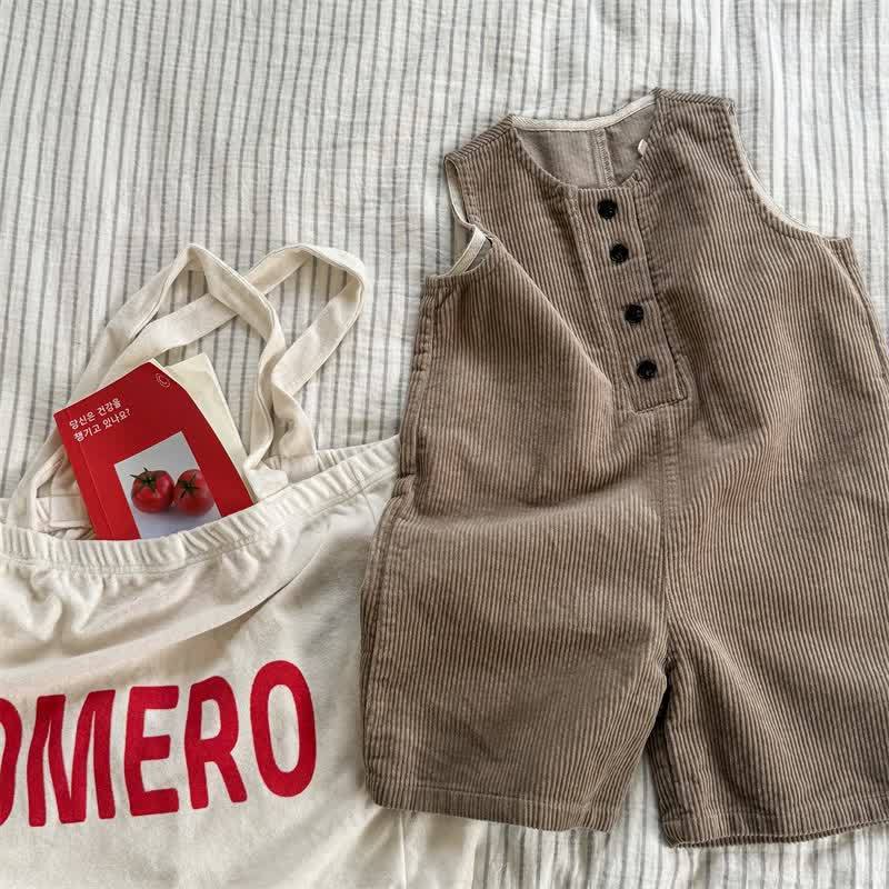 Baby Toddler Cord Solid Color Overalls - Coffee - 8Y - image 5