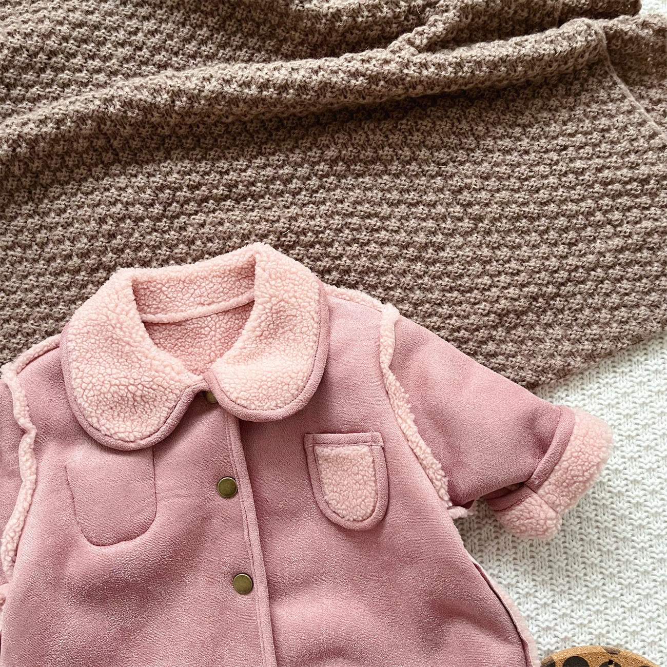  Baby Polo Reversible Fleece Romper - image 9