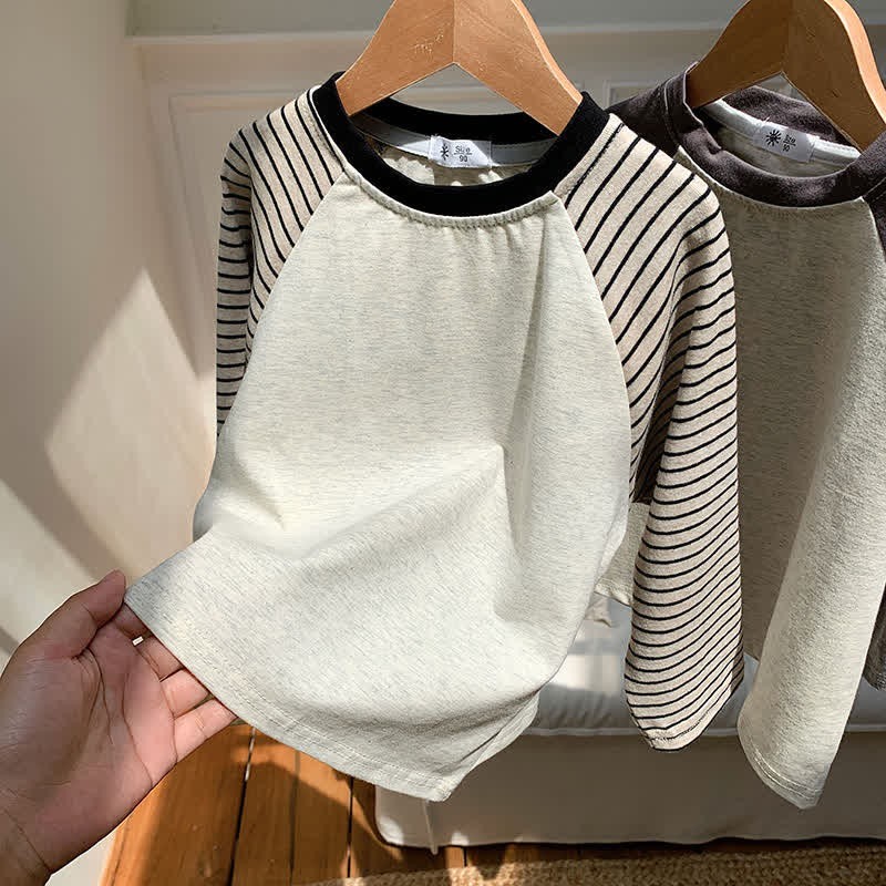 Kids Contrast Color Raglan Base Layer T-Shirt - Stripe - 12Y - image 15