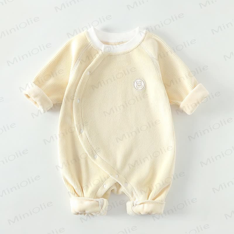 Baby Fleece Newborn Romper - Light Yellow - 18-24M - image 4