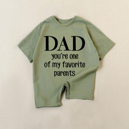 DAD YOU'RE ONE OF MY FAVORITE PARENTS Baby Green Romper - Green - 18-24M - image 1