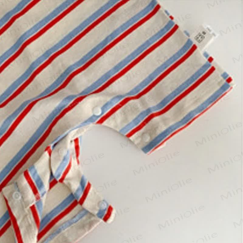 Baby White Striped Pocket Romper - image 6