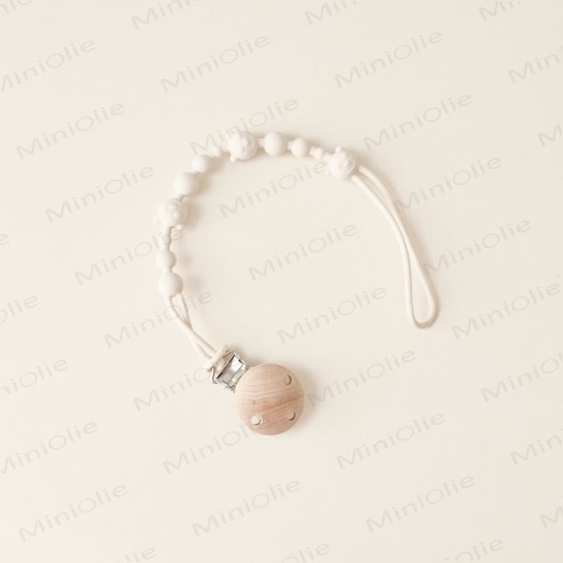 Baby Silicone Bear Pacifier Clip - White - 0-24M - image 6