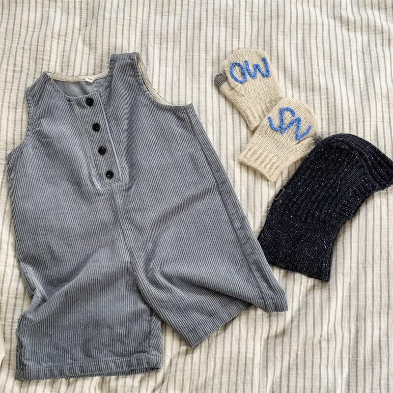 Baby Toddler Cord Solid Color Overalls - Blue - 8Y - image 3