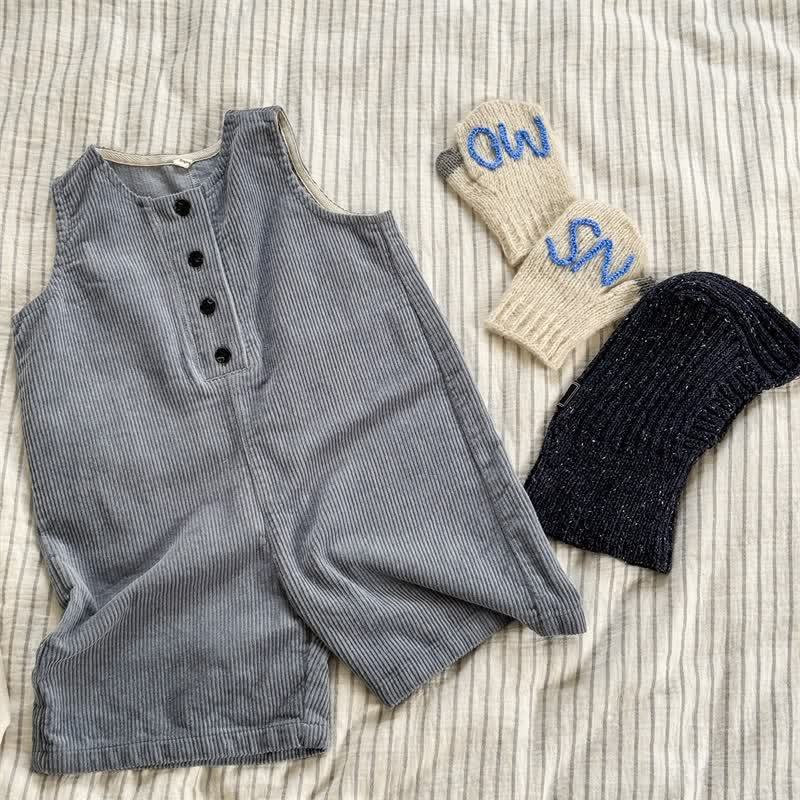 Baby Toddler Cord Solid Color Overalls - Blue - 8Y - image 3