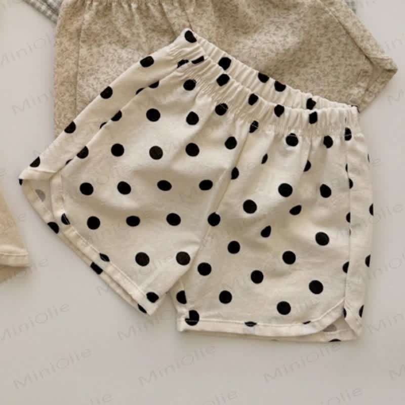Baby Toddler Bow Plaid Linen Shorts - Dots - 5-7T - image 10