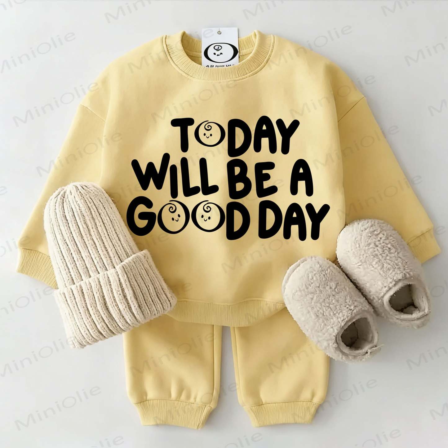 TODAY WILL BE A GOOD DAY Baby Sweatshirt 2-piece Set - Yellow - 2-3T - image 3