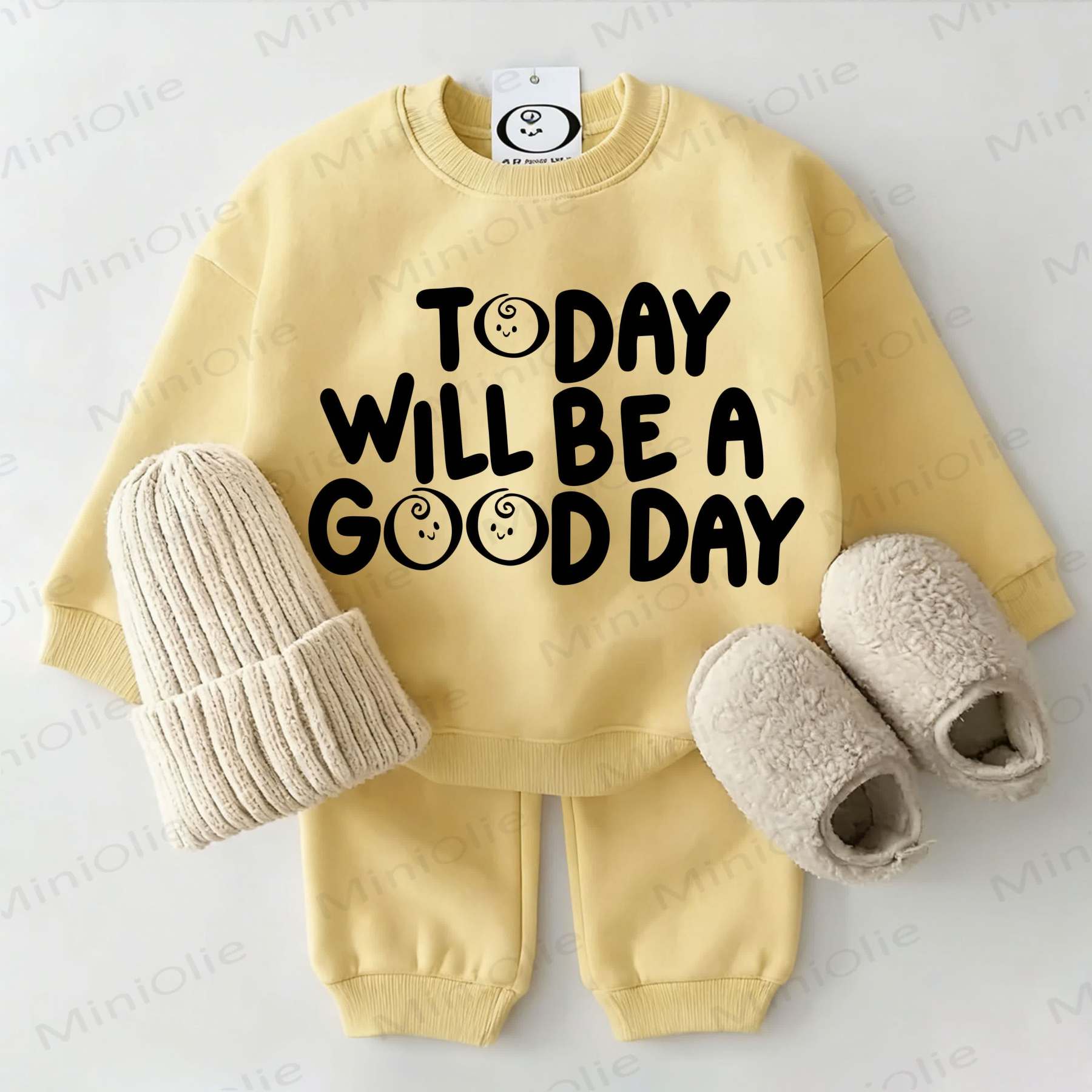 TODAY WILL BE A GOOD DAY Baby Sweatshirt 2-piece Set - Yellow - 2-3T - image 3