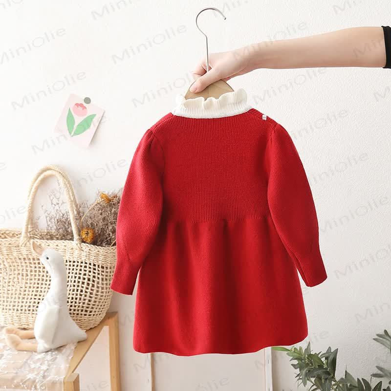 Toddler Kid Girl Purple Knitted Dress - image 4