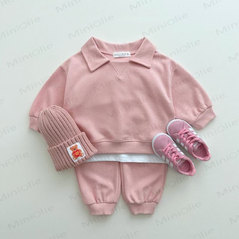 Baby Toddler Solid Color 2-piece Set - Pink - 5-7T - image 7