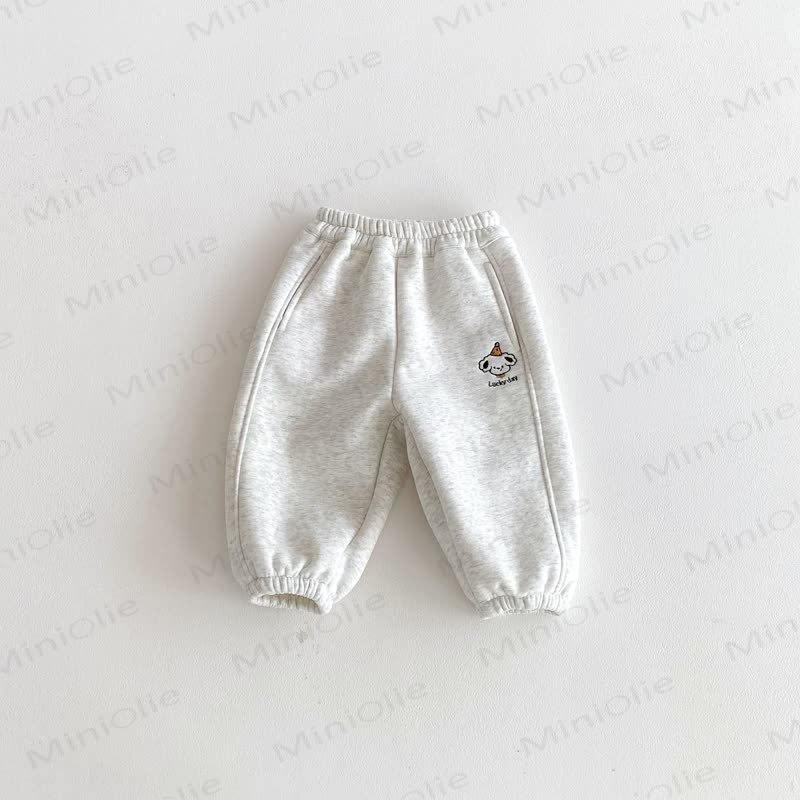 LUCKY DAY Baby Dog Fleece Lined Jogger Pants - Light Grey - 2-3T - image 7
