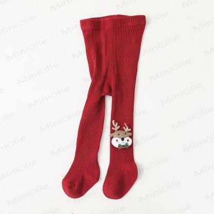 Baby Christmas Cartoon Tights - Elk - 2-4T - image 4
