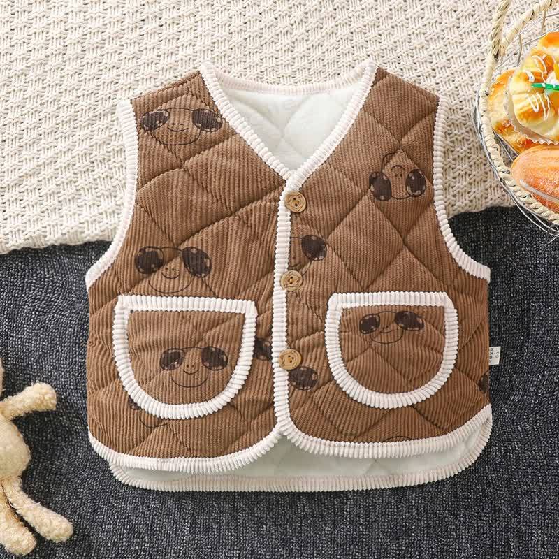 Baby Toddler Fleece Vest Jacket - Brown Puppies - 5-7T - image 3