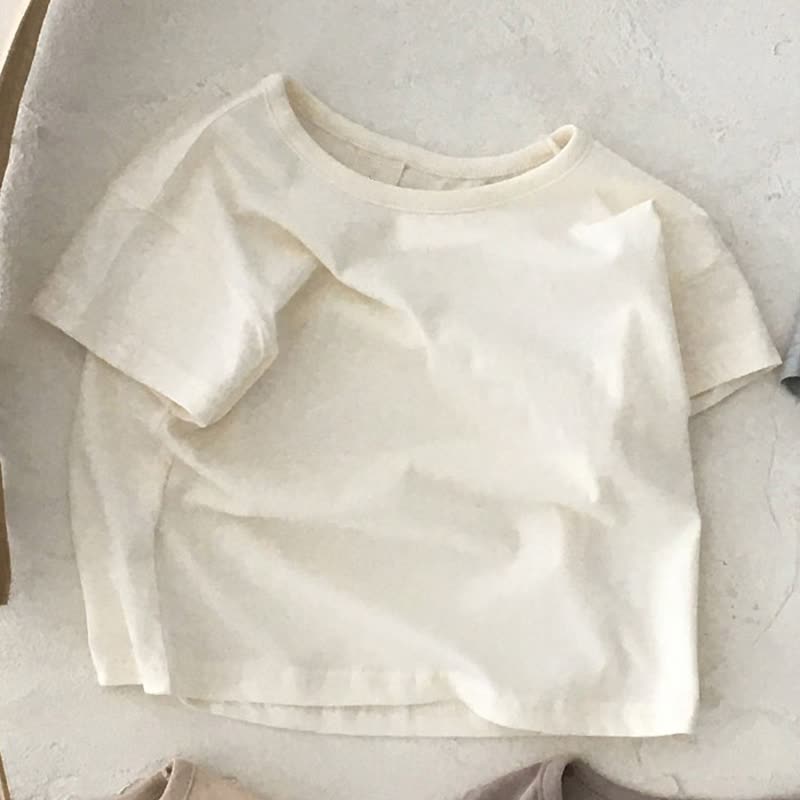 Baby Stripe/Solid Color Crew Neck T-Shirt - White - 2-3T - image 7