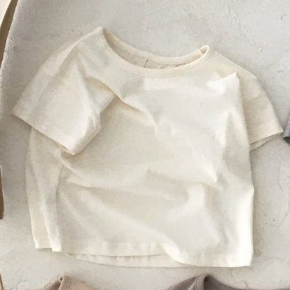 Baby Stripe/Solid Color Crew Neck T-Shirt - White - 2-3T - image 7