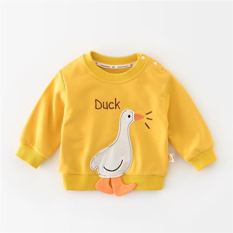 CUTE DUCK Baby Yellow Sweatshirt Romper - Sweatshirt - 3-4T - image 2