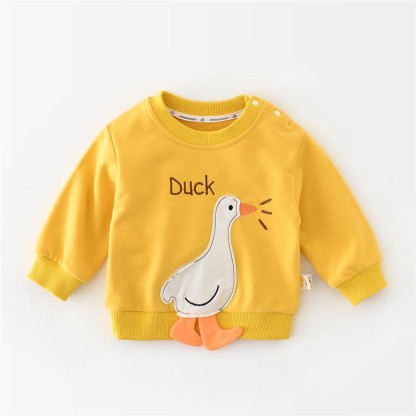  CUTE DUCK Baby Yellow Sweatshirt Romper - Sweatshirt - 3-4T - image 2