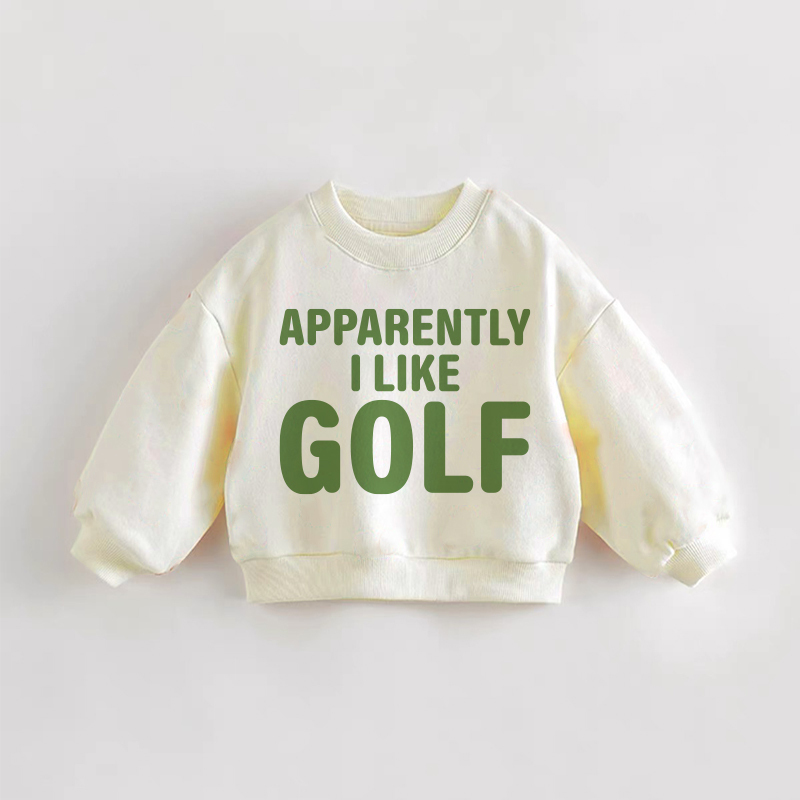APPARENTLY I LIKE GOLF Baby Toddler Slogan Cream Sweatshirt - Cream - 3-5T - image 1
