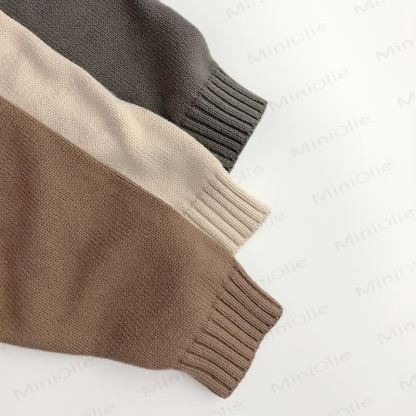 Toddler Solid Color Hooded Knitted PocketSweater - image 10